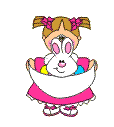 Gif animé Pâques fille lapin